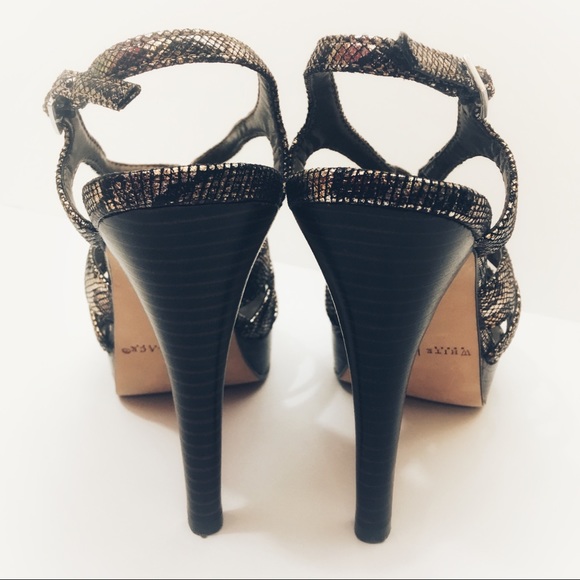 WHBM Karley Copper Metallic Strappy Platform Heels - Picture 5 of 8